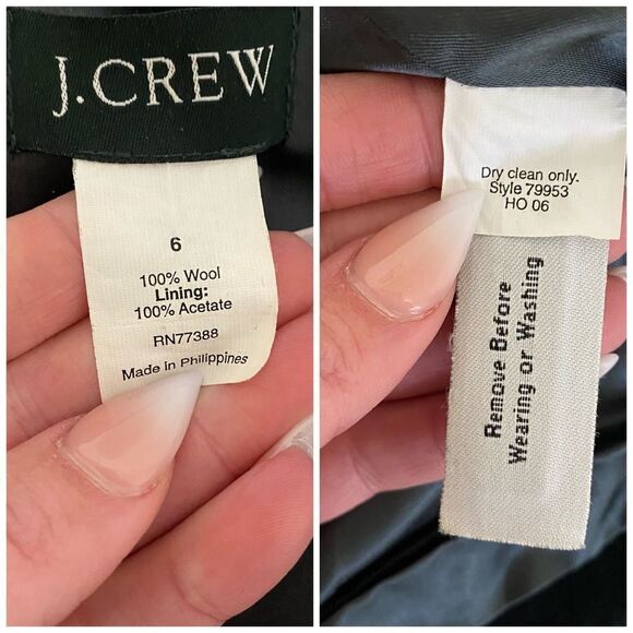 J CREW Black Wool Double Breasted Pea Coat - Picture 7 of 11